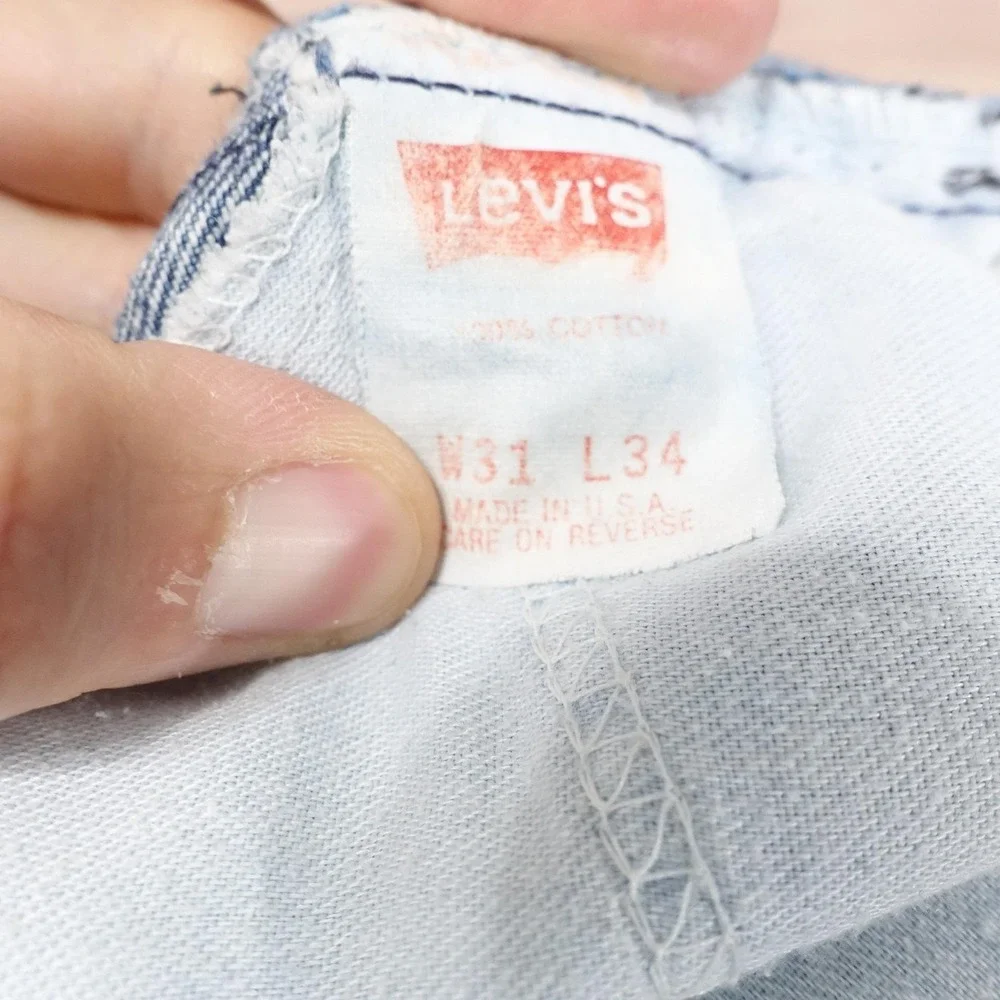 Levi's Shorts Mens 30 Blue Denim Distressed Bermuda Vintage Orange Tab USA Made